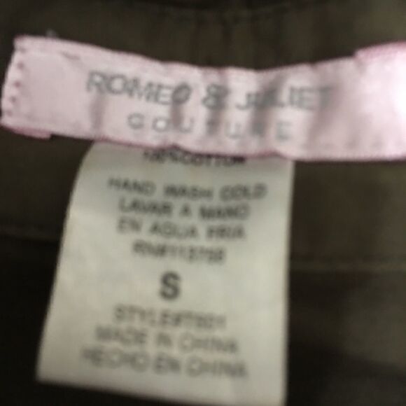 Romeo & Juliet Army green stretch button up Birds - Picture 6 of 6